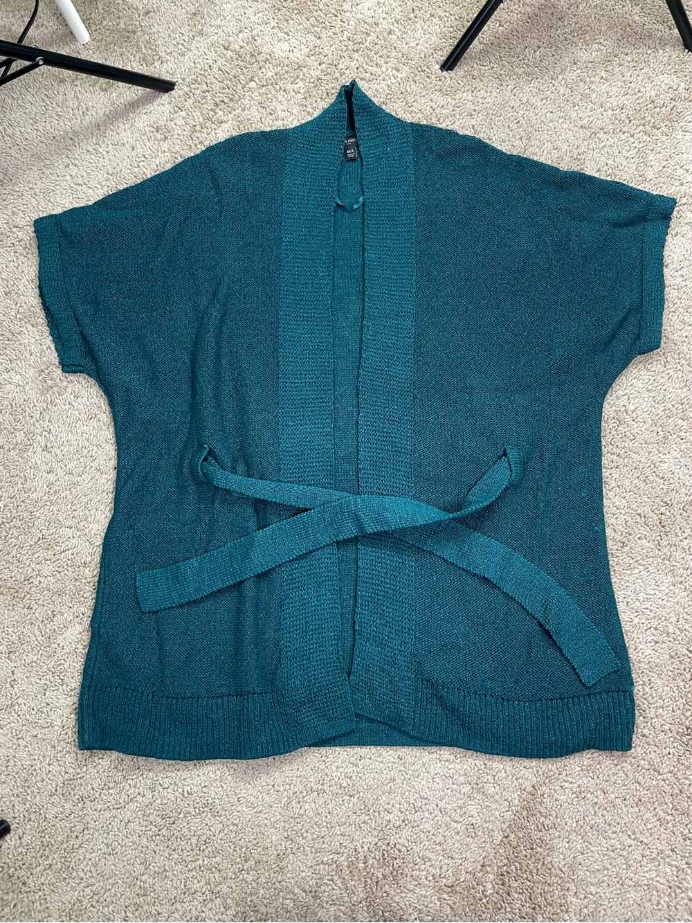 Banana‎ Republic Factory Teal Open-Front Short-Sleeve Cardigan with Belt